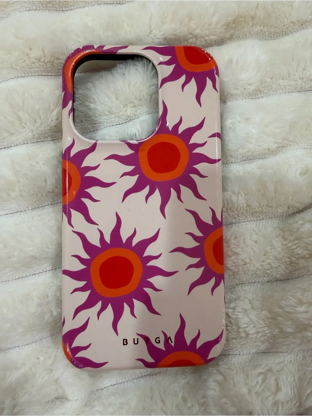 BURGA Pink Sunburst Protective Phone Case for IPhone 15 Pro